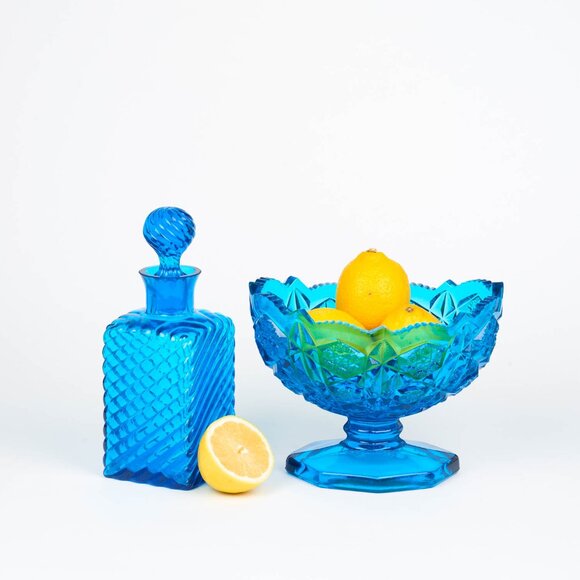 Vintage Gorgeous Cobalt Blue Decanter est.1960s - Vintage Bar - Picture 3 of 3
